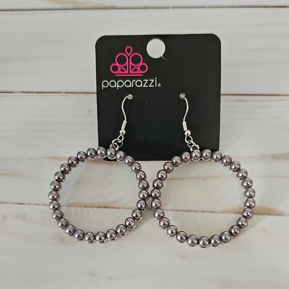 Paparazzi Metallic Beaded Hoop Earrings
